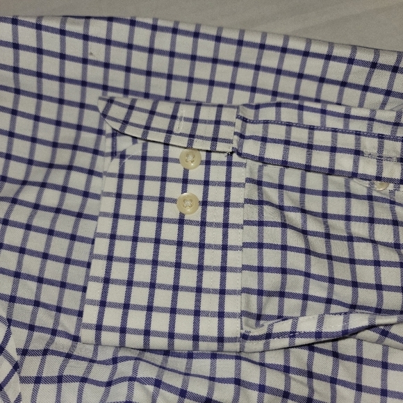Mens Peter Millar Button Down Long Sleeve Collared W/pocket XL Plaid 100% Cotton - Picture 8 of 10